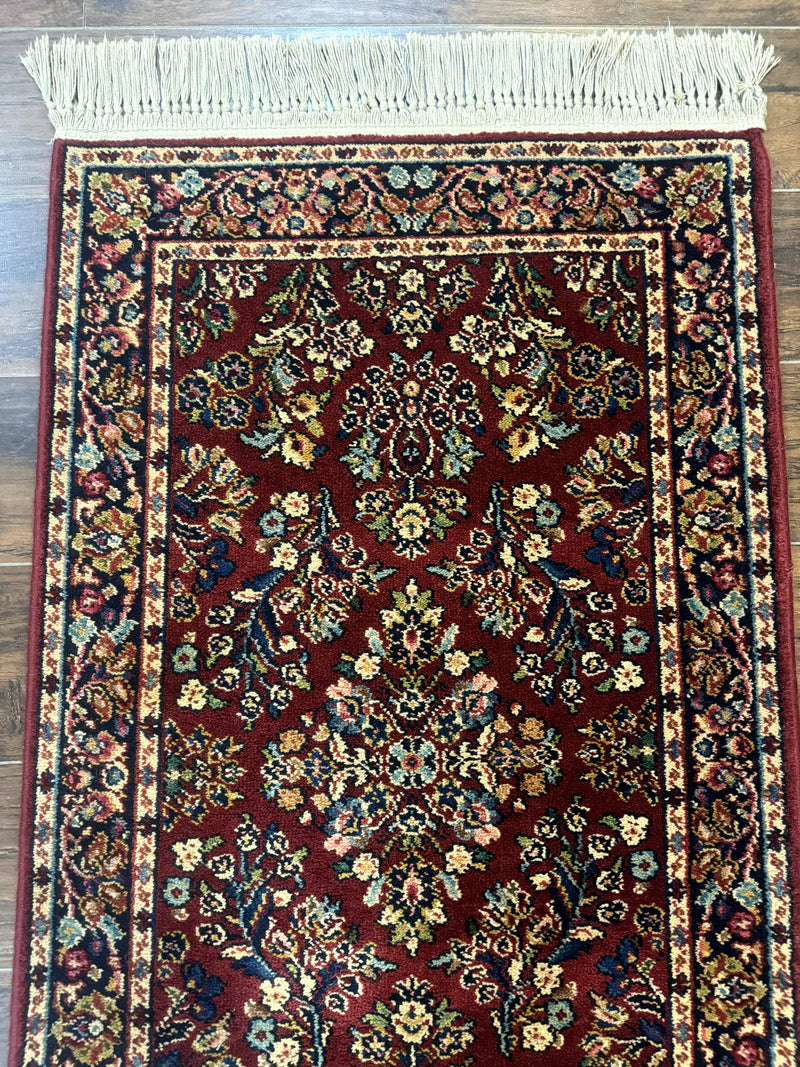 Small Karastan Rug 2.6 x 4 Red Sarouk #785, Karastan Wool Pile Rug, Original 700 Series, Discontinued Vintage Karastan Carpet by Jewel Rugs