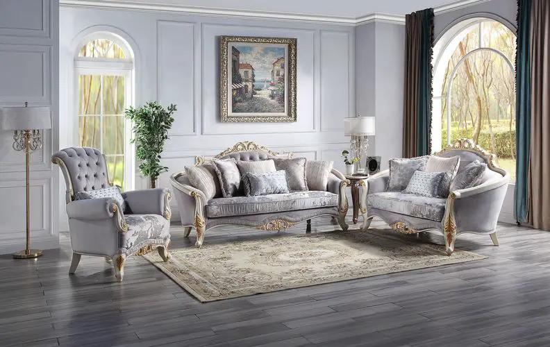 Galelvith - Sofa With 6 Pillows - Gray Fabric by Unique Piece Furniture