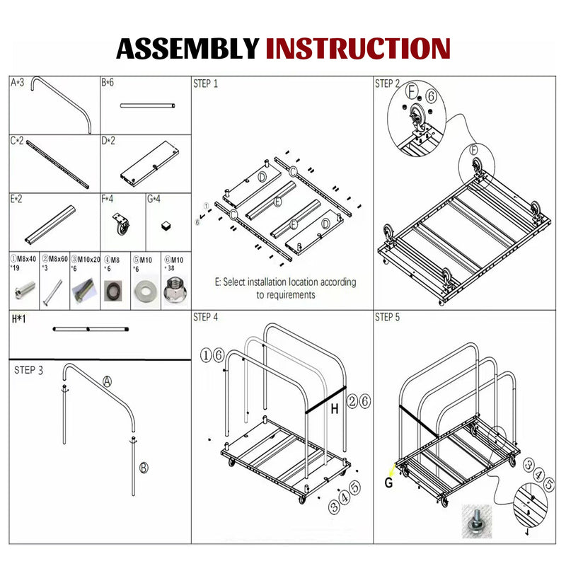1000LBS Heavy Duty 2-in-1 Table Dolly by HouseOfZazla
