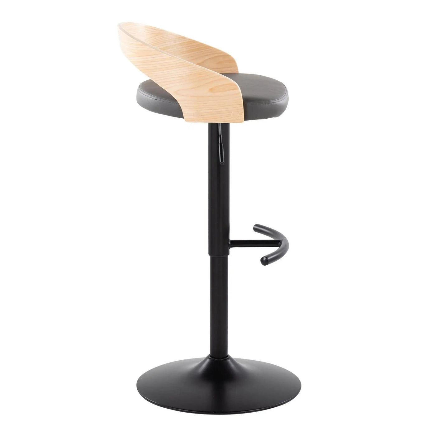 Grotto - Contemporary Adjustable Barstool With Swivel & Rounded T Footrest (Set of 2) by HouseOfZazla