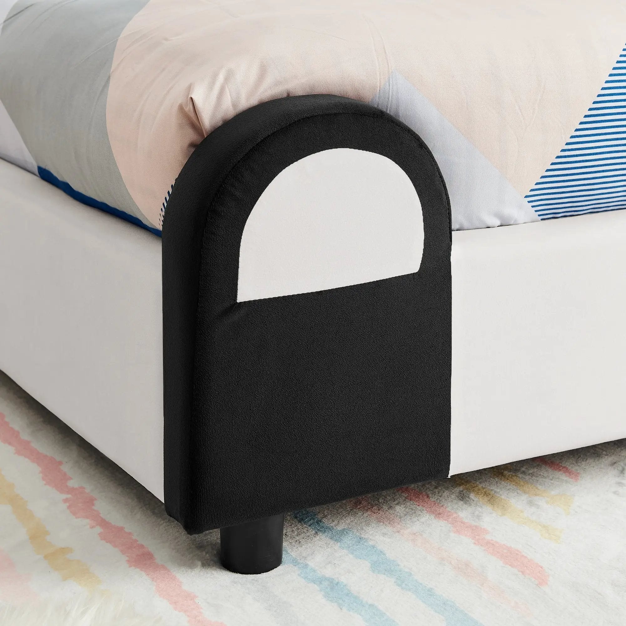 Twin Size Cute Panda-Shaped Kids Bed with Velvet Fabric by HouseOfZazla