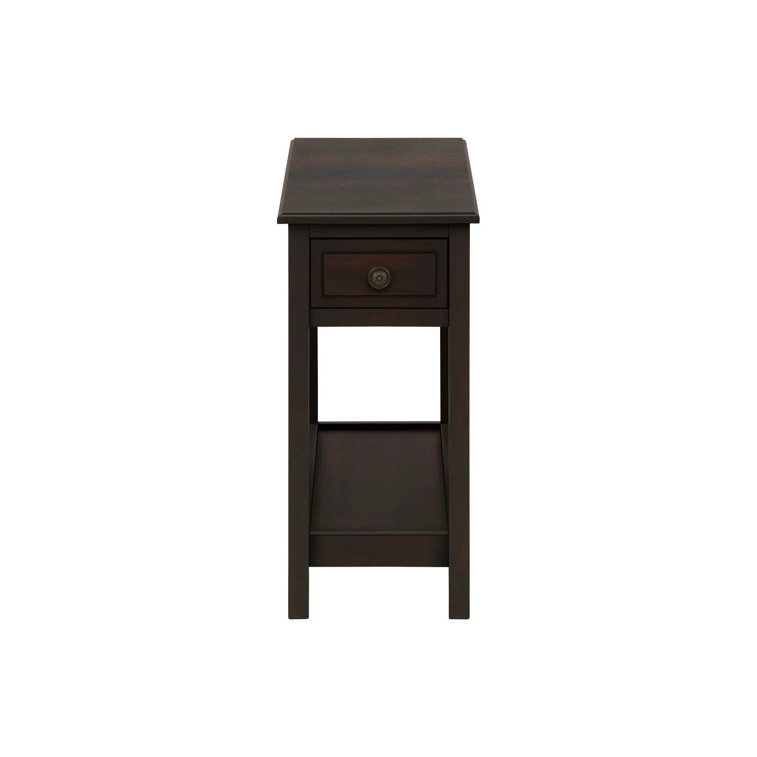 Accent End Table, 2 Tier, Storage Drawer, Transitional - Walnut by Unique Piece Furniture