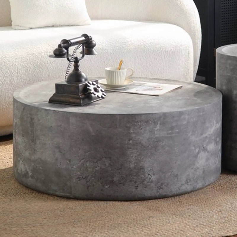 39.37" Round Coffee Table with Faux Concrete Finish by HouseOfZazla