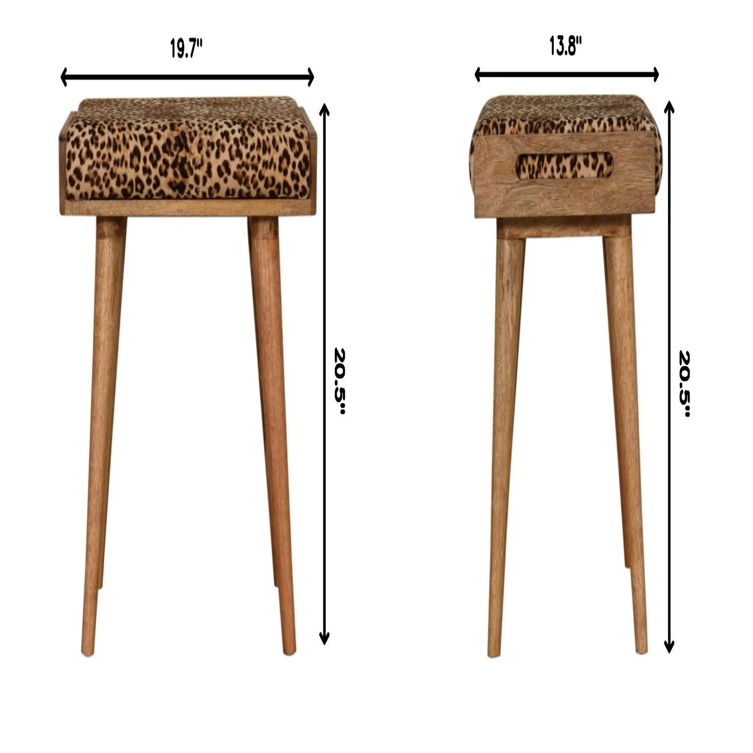 Leopard Tray Style Footstool - Brown Oak by Unique Piece Furniture