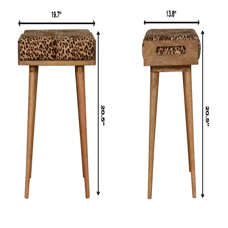 Leopard Tray Style Footstool - Brown Oak by Unique Piece Furniture