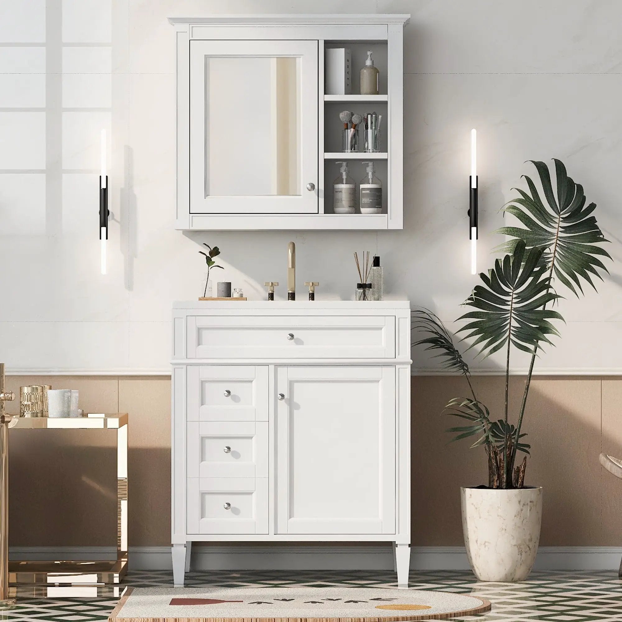 Bathroom Vanity With Medicine Cabinet and Storage by HouseOfZazla