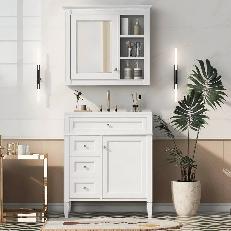 Bathroom Vanity With Medicine Cabinet and Storage by HouseOfZazla