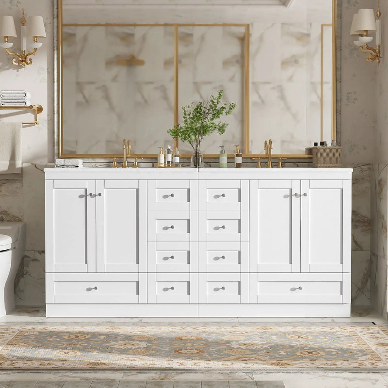 Shaker Free Standing Bathroom Vanity Cabinet & Sink, Soft Close Drawers, Soft Close Doors by Unique Piece Furniture