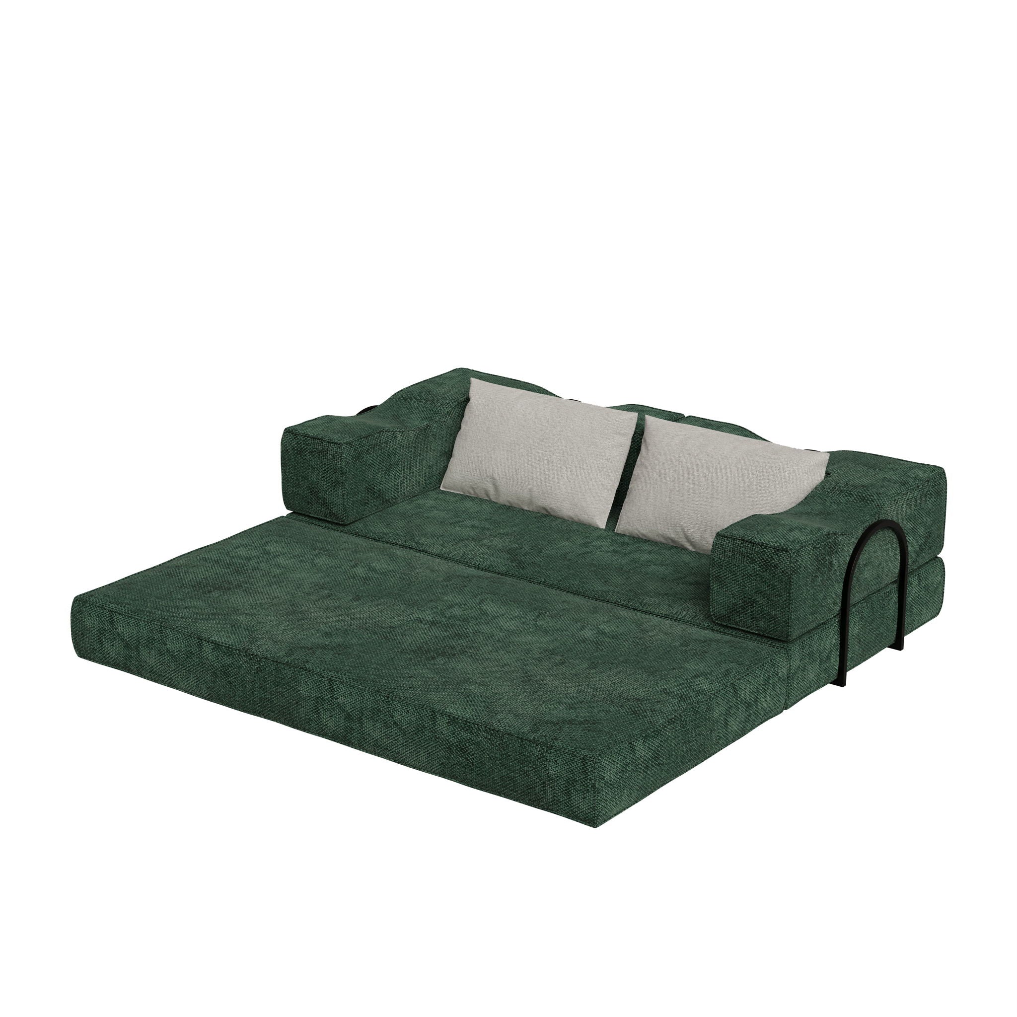 3 Seat Folding Floor Couch & King Size Bed Mattress by HouseOfZazla