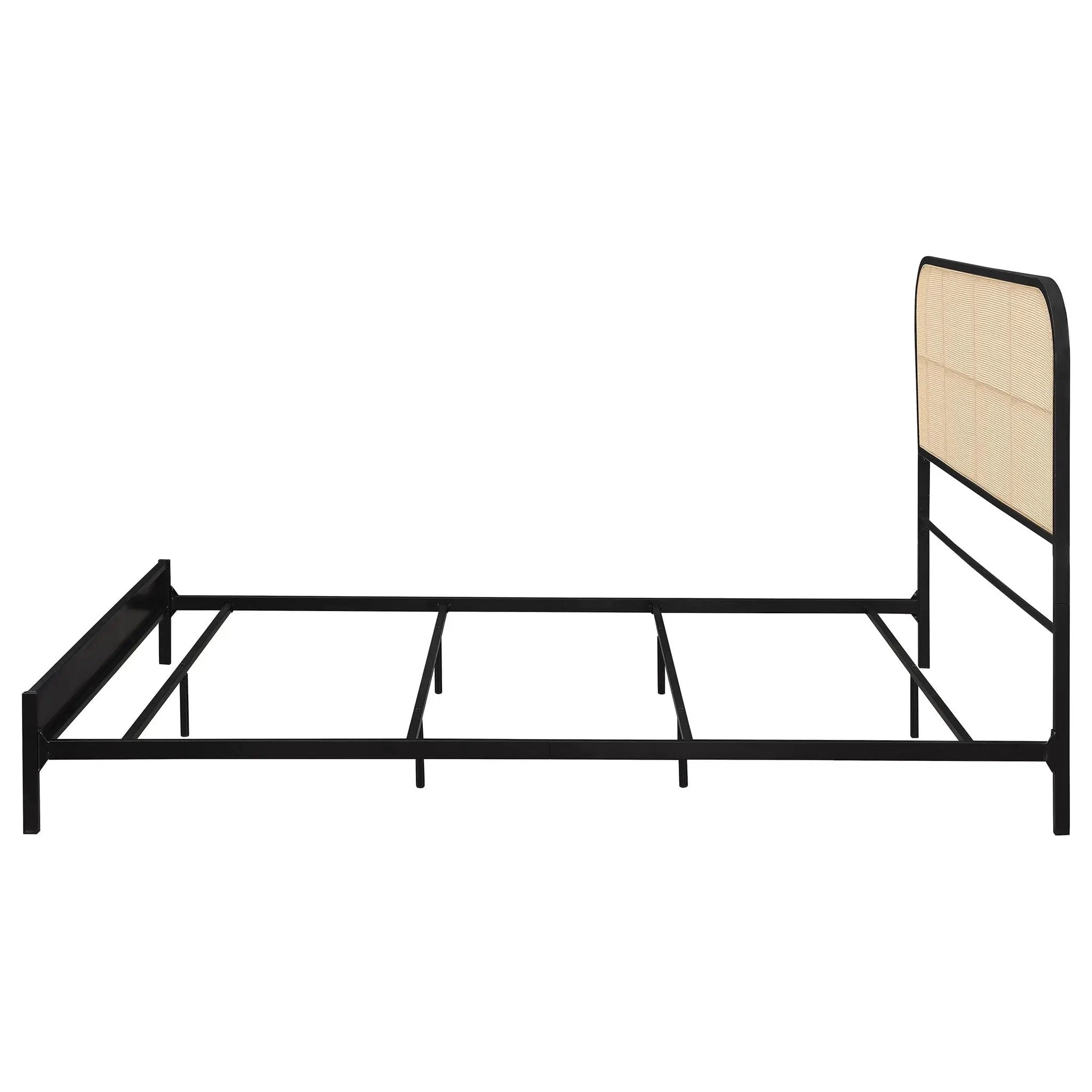 Amherst Radio Weave Rattan Metal Queen Bed Black by Unique Piece Furniture