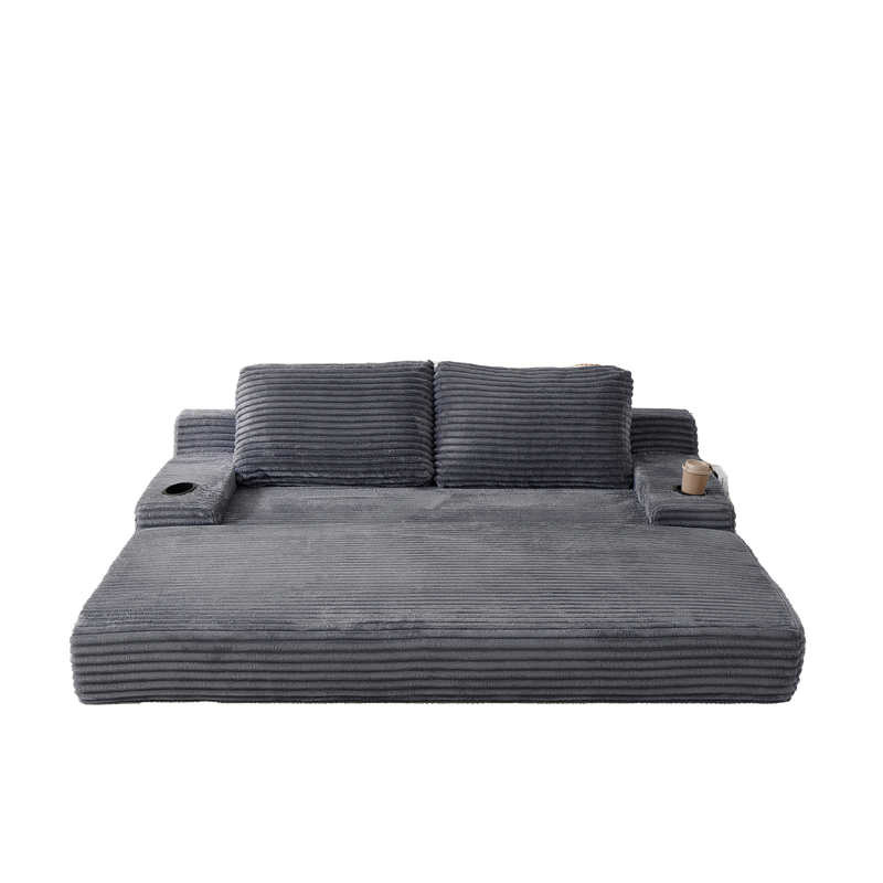 70.8-Inch Corduroy Two-In-One Sofa Bed by HouseOfZazla