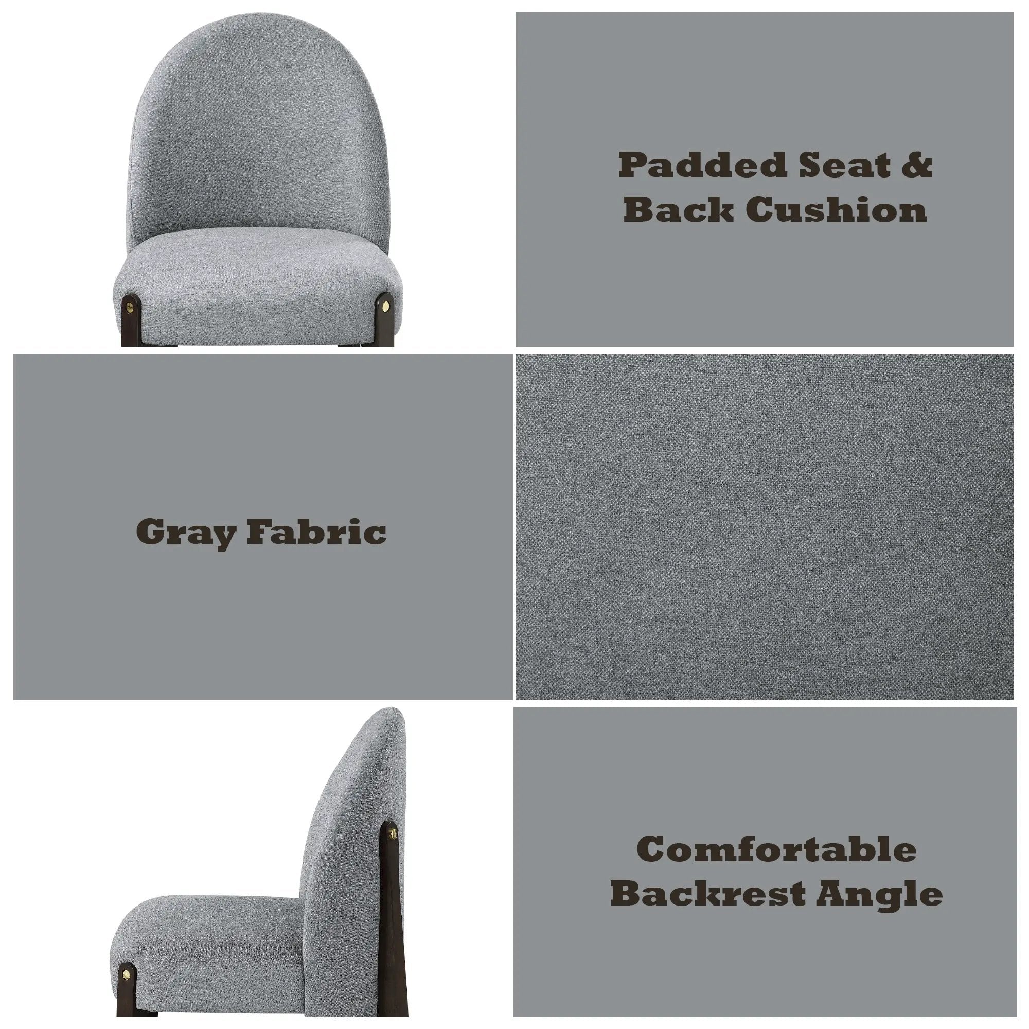 Clayten Gray Fabric and Espresso Finish Dining Chair (Set of 2) by HouseOfZazla