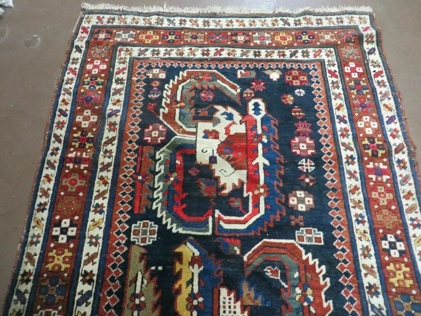 3' 7" X 14' Antique Handmade Caucasian Wool Rug Carpet Nice by Jewel Rugs