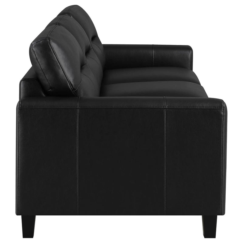 Scotland 3-piece Faux Leather Upholstered Sofa Set Black by Unique Piece Furniture