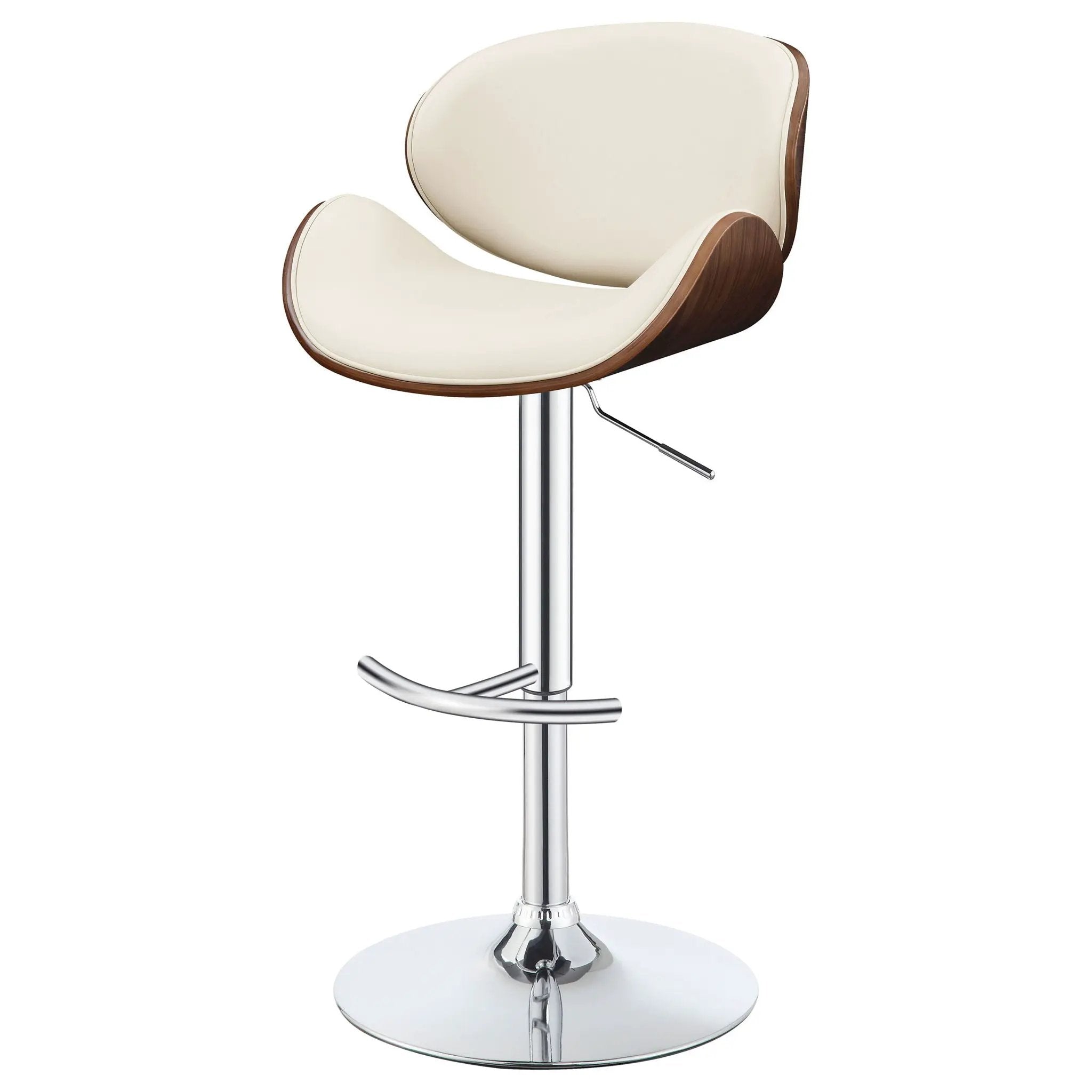 Adjustable Bar Stool With Upholstery - Ivory by HouseOfZazla
