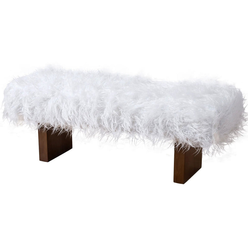 Henley - Fur Bench - White Khaki by Unique Piece Furniture
