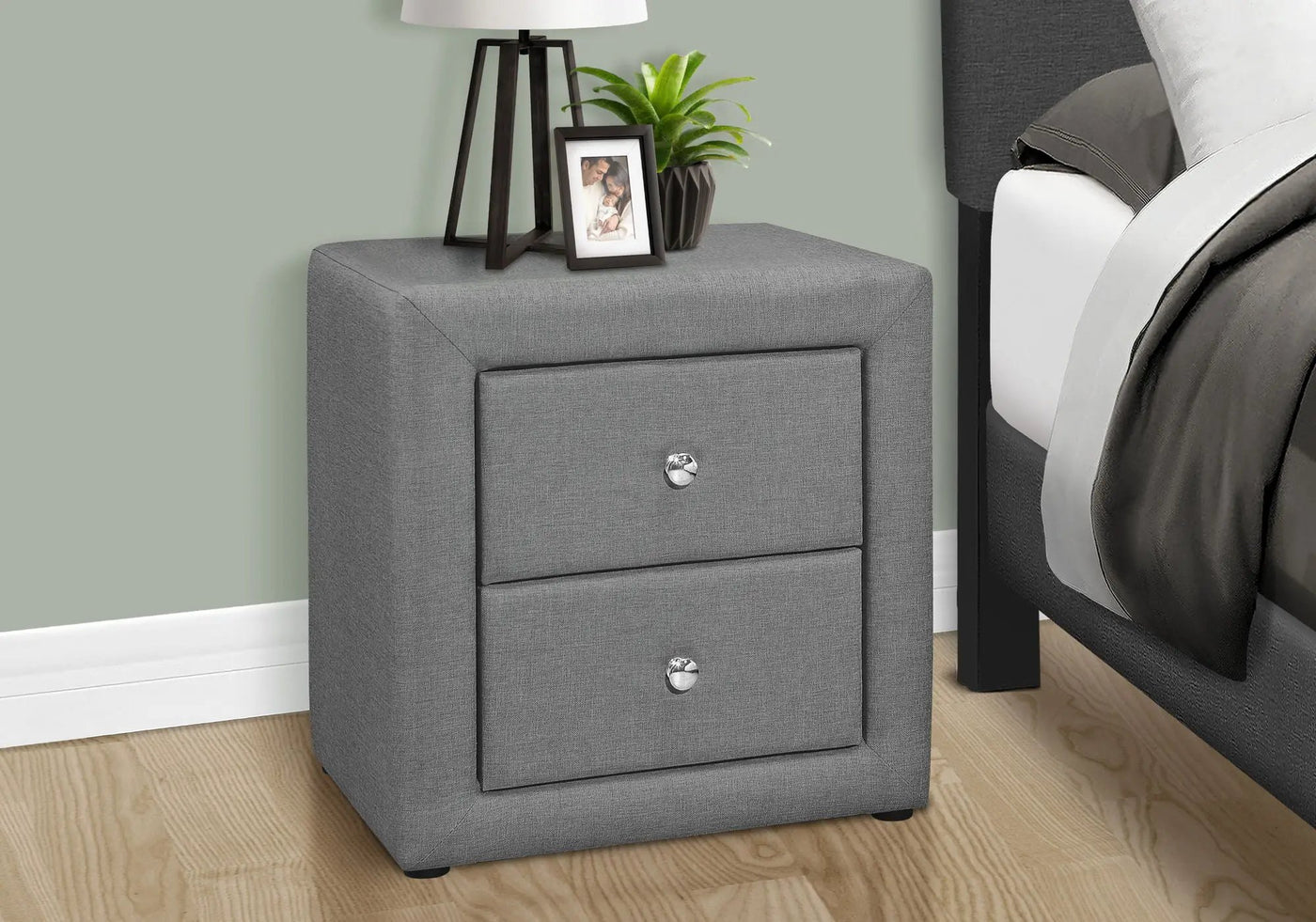 Nightstand, Storage Drawer Versatile Use, Upholstered, Transitional by Unique Piece Furniture