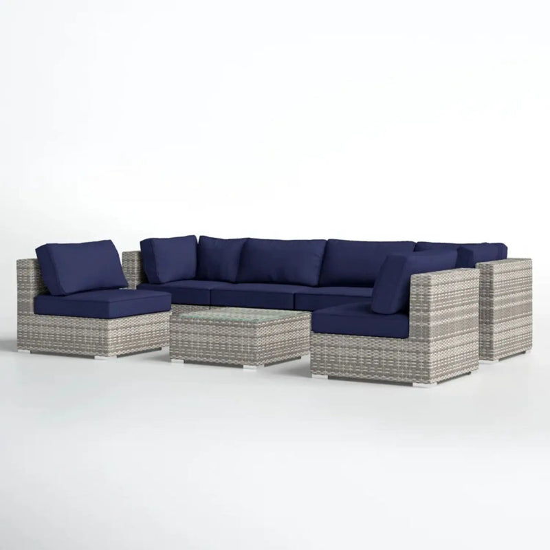 Seating Set With Cushions Handcrafted Wicker Design by HouseOfZazla