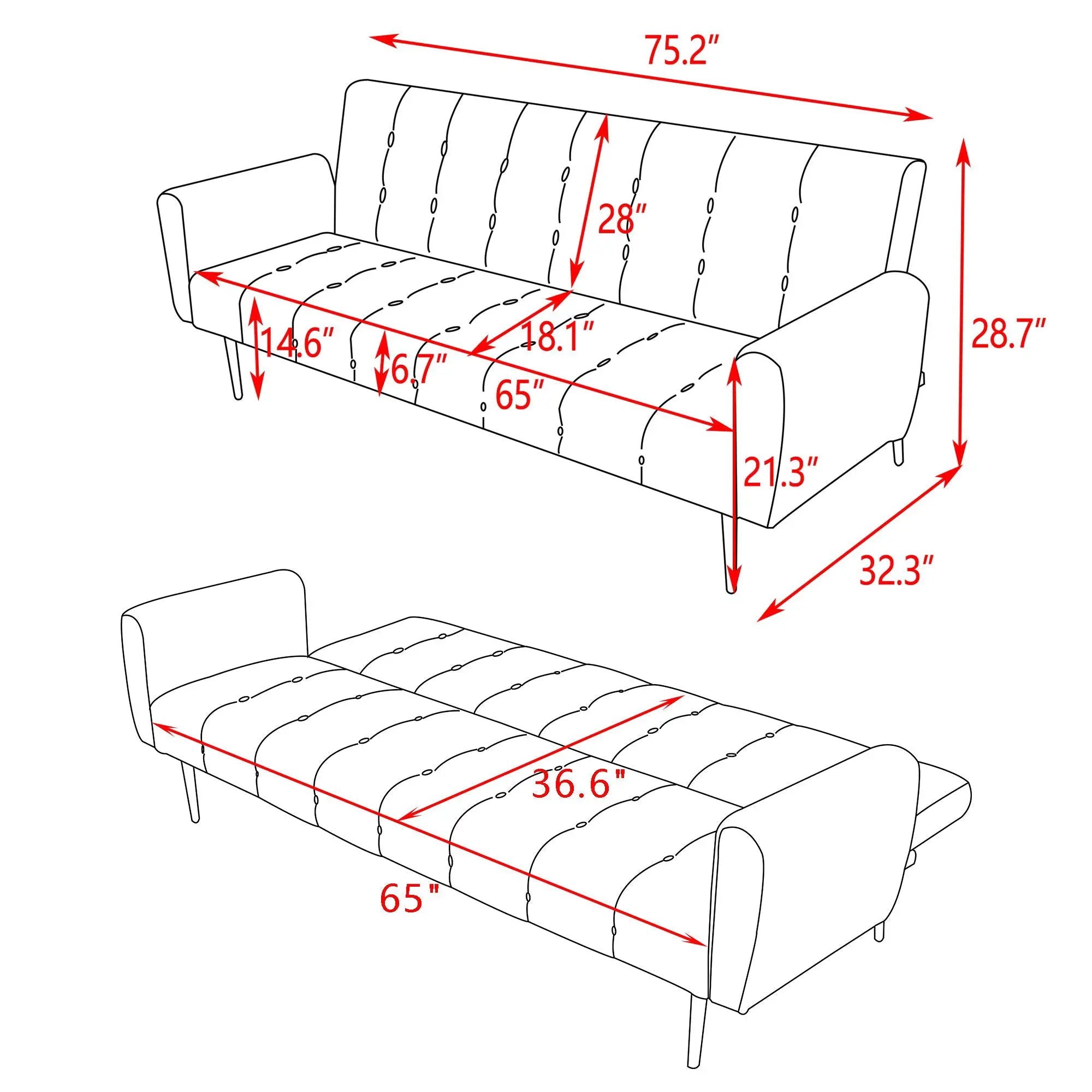 Comfort Compact Design Sofa Bed by HouseOfZazla