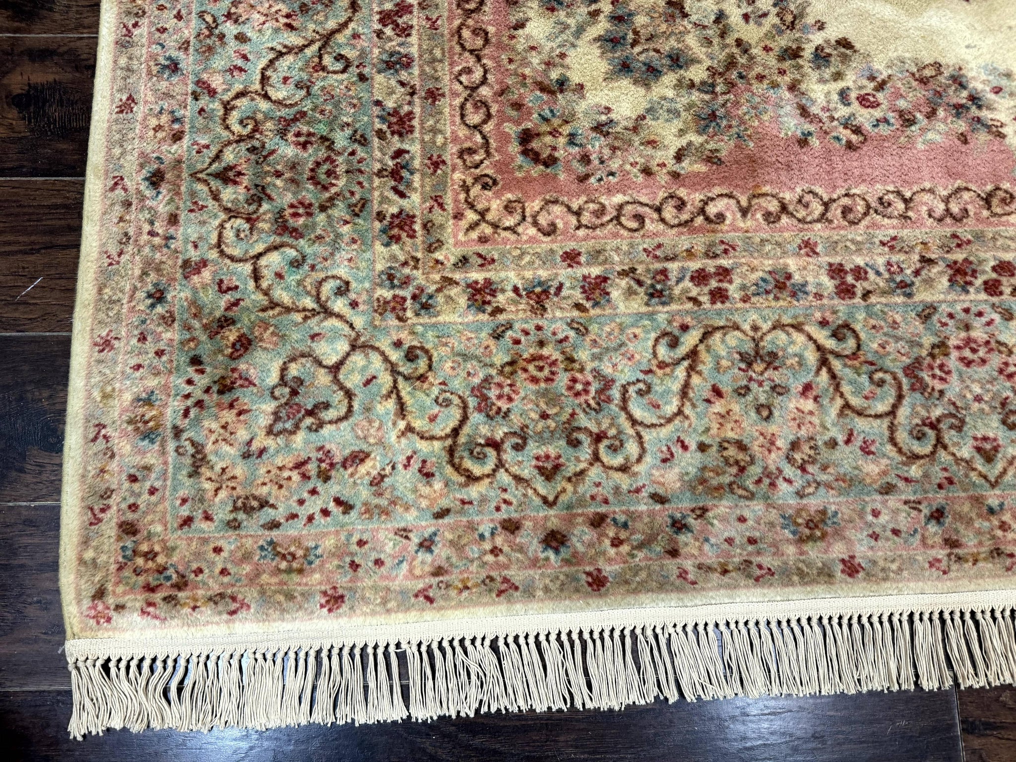 Karastan Rug 8.8 x 12, Pastel Ivory Kirman Rug #784, Wool Karastan Carpet, Original 700 Series, Vintage Karastan Area Rug, Discontinued by Jewel Rugs
