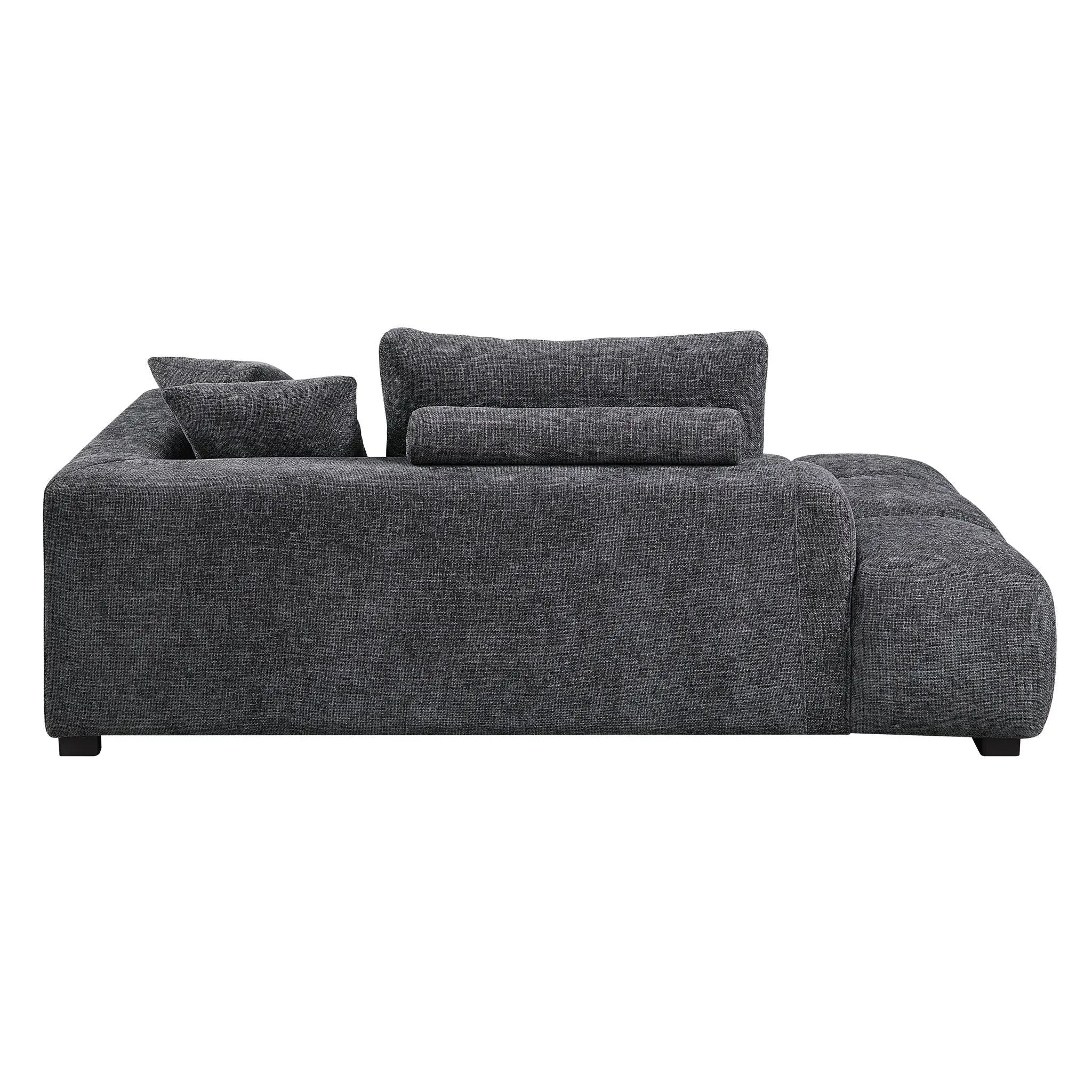 Chosen - Sectional Sofa With Toss Pillows With 2 Chaises With Ottoman - Gray by Unique Piece Furniture