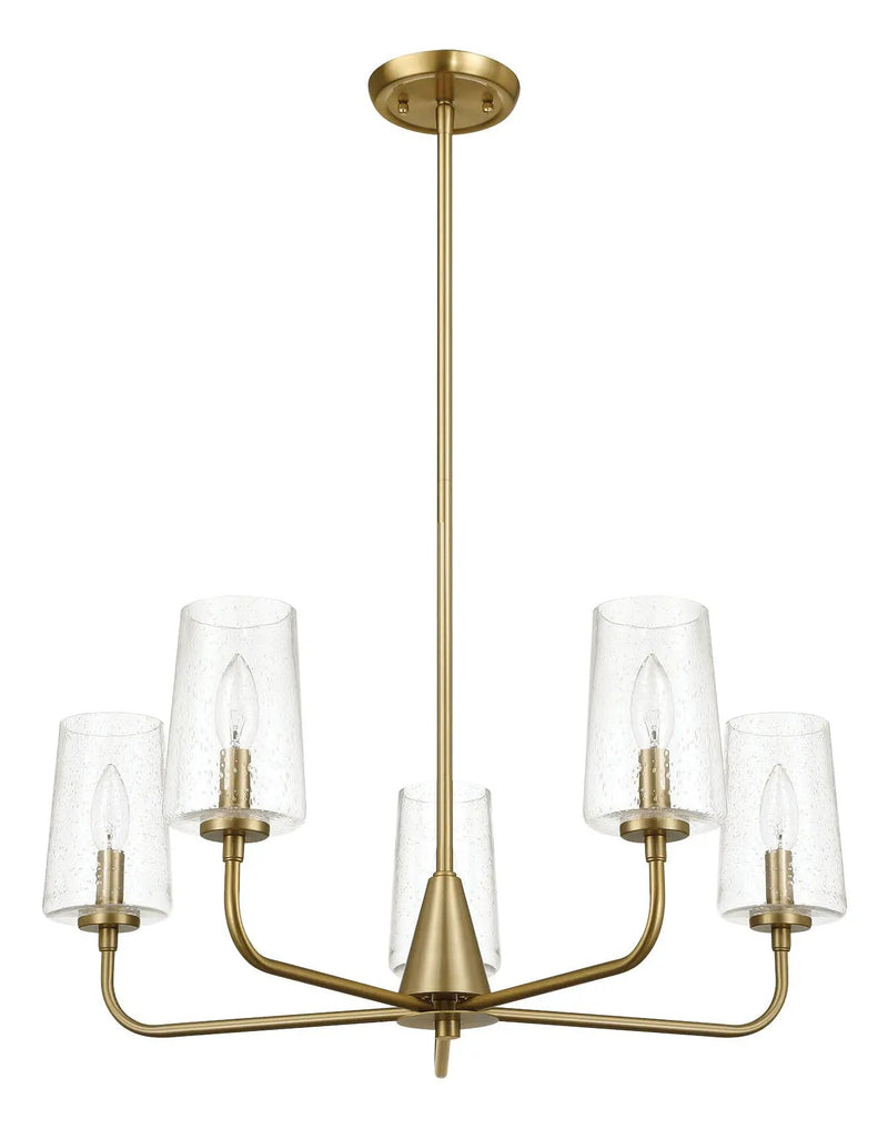 Dazzle - 5 Lights Chandelier With Clear Seeded Satin - Antique Brass / Clear / Gold by Unique Piece Furniture