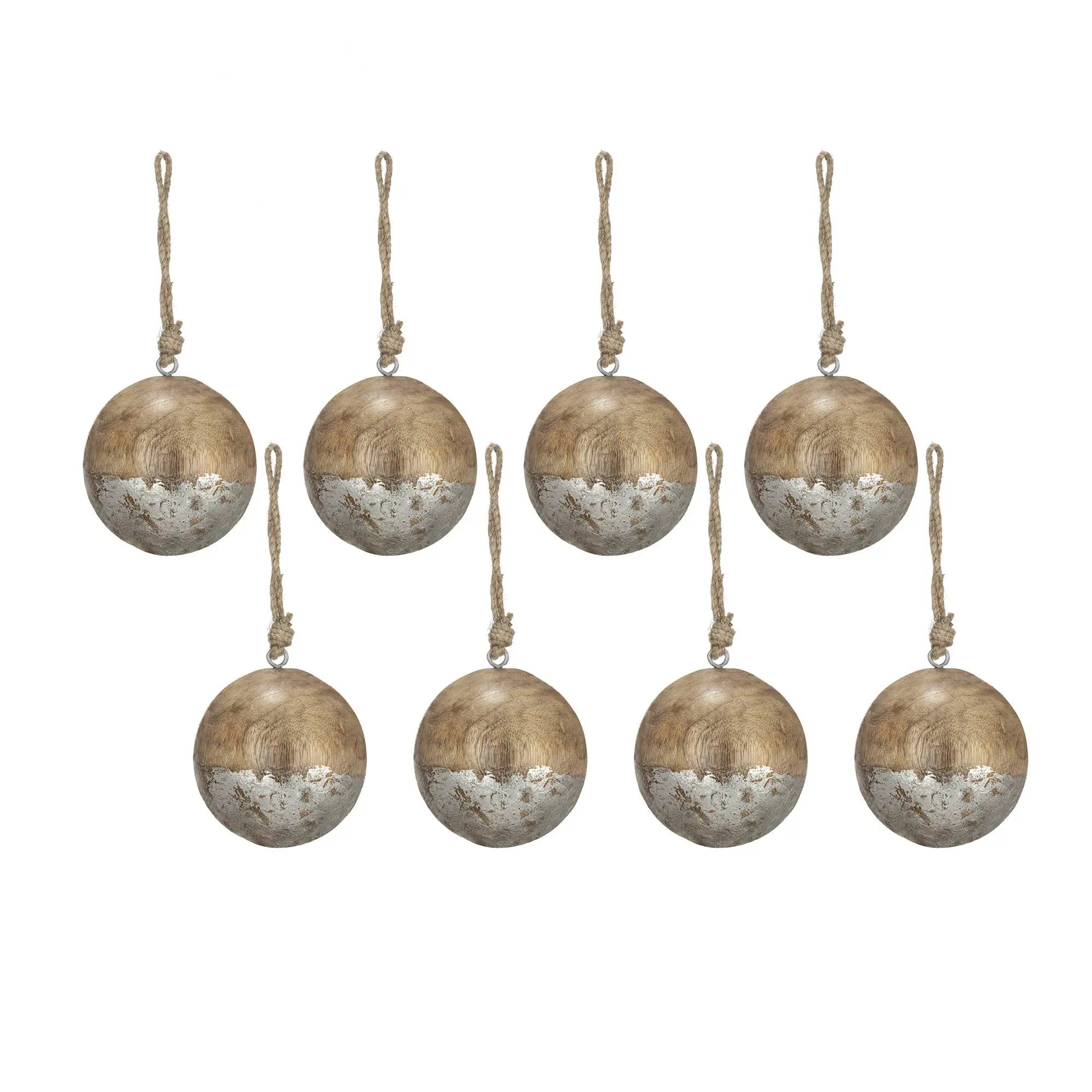 Christmas Ball Ornaments, Wood Decorative Hanging Ball Christmas Tree Ornaments For Holiday Party Decorations by Unique Piece Furniture