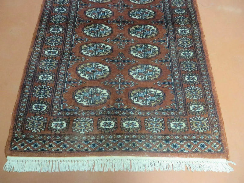 3' X 4' Vintage Handmade Pakistan Turkoman Bokhara Fine Woven Wool Rug by Jewel Rugs