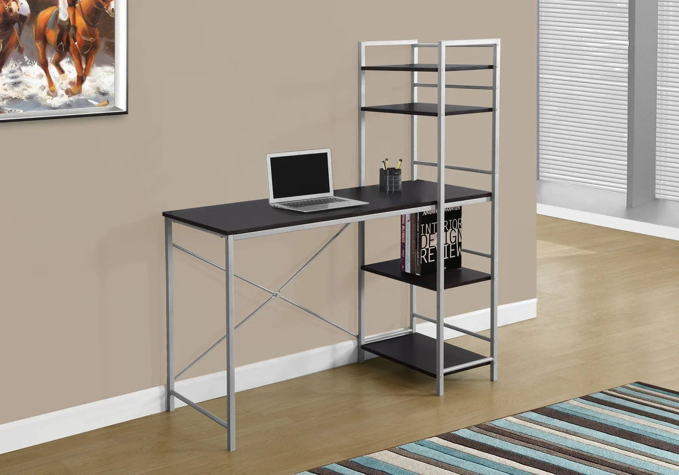 Computer Desk For Home Office, Laptop Storage Shelves by Unique Piece Furniture