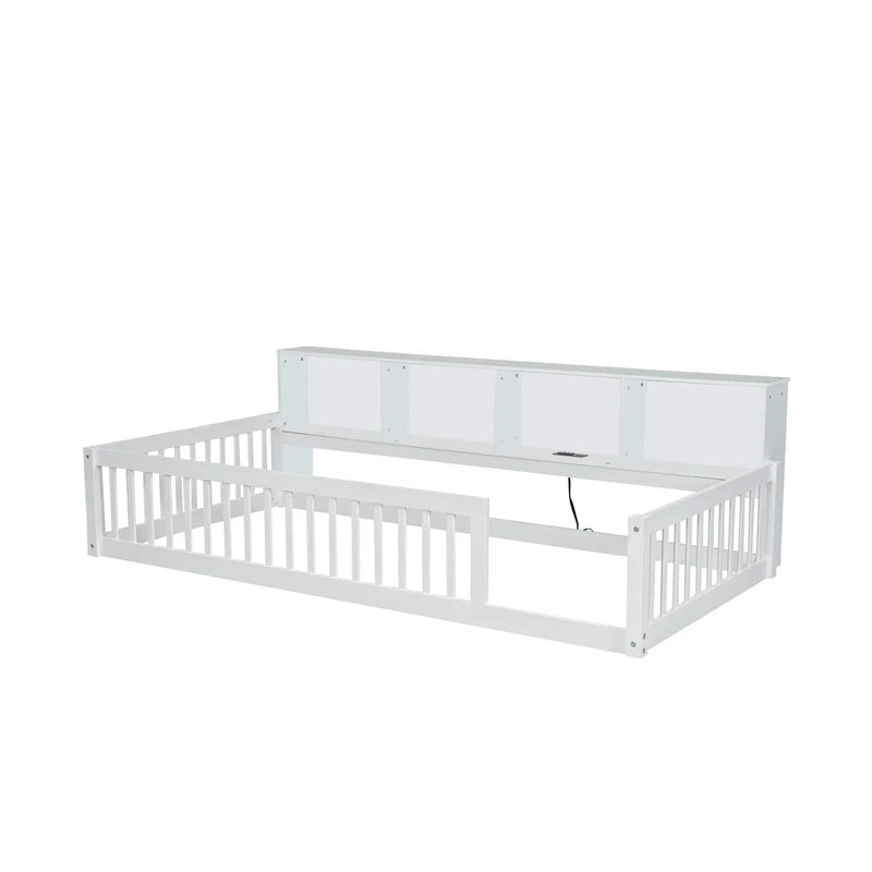 Floor Bed With Storage Cabinets And USB Ports by Unique Piece Furniture