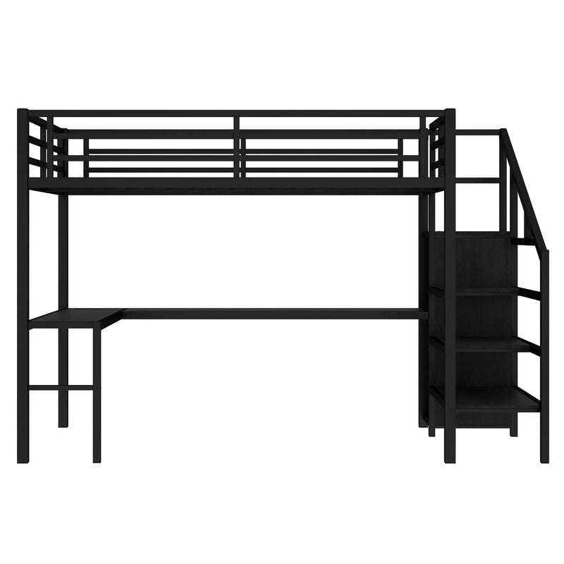 Full Size Loft Bed with L-Shaped Desk and USB by HouseOfZazla