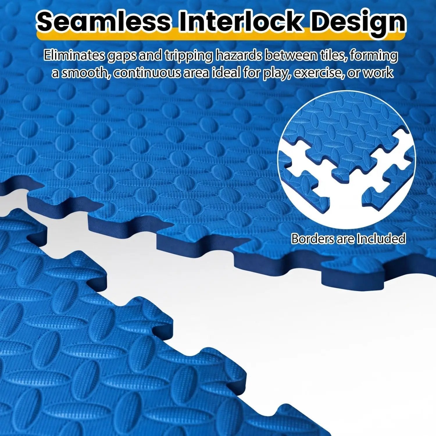 Puzzle Exercise Floor Mats 1/2 Inch Thick - 24 Tiles by DirectDeals