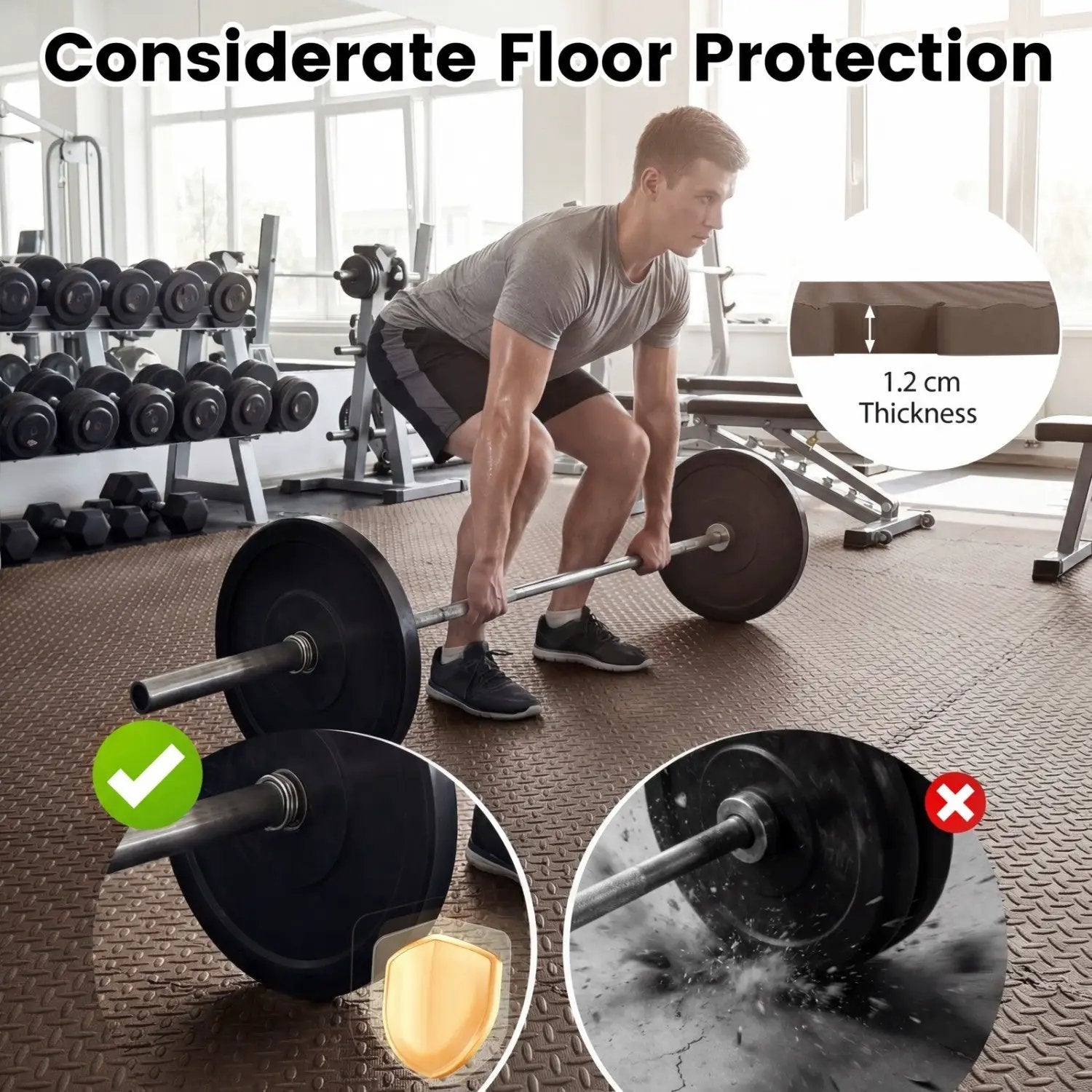 Puzzle Exercise Floor Mats 1/2 Inch Thick - 24 Tiles by DirectDeals