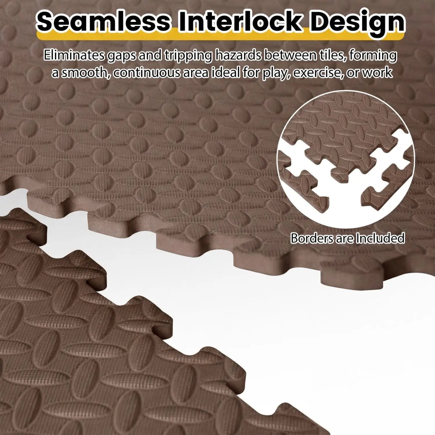 Puzzle Exercise Floor Mats 1/2 Inch Thick - 24 Tiles by DirectDeals