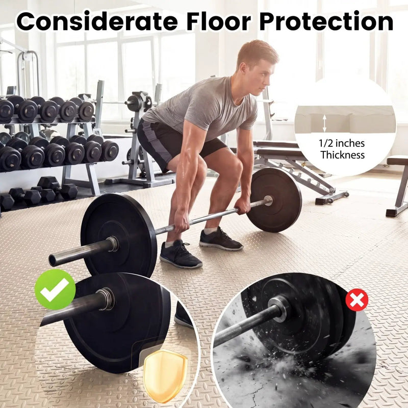 Puzzle Exercise Floor Mats 1/2 Inch Thick - 24 Tiles by DirectDeals