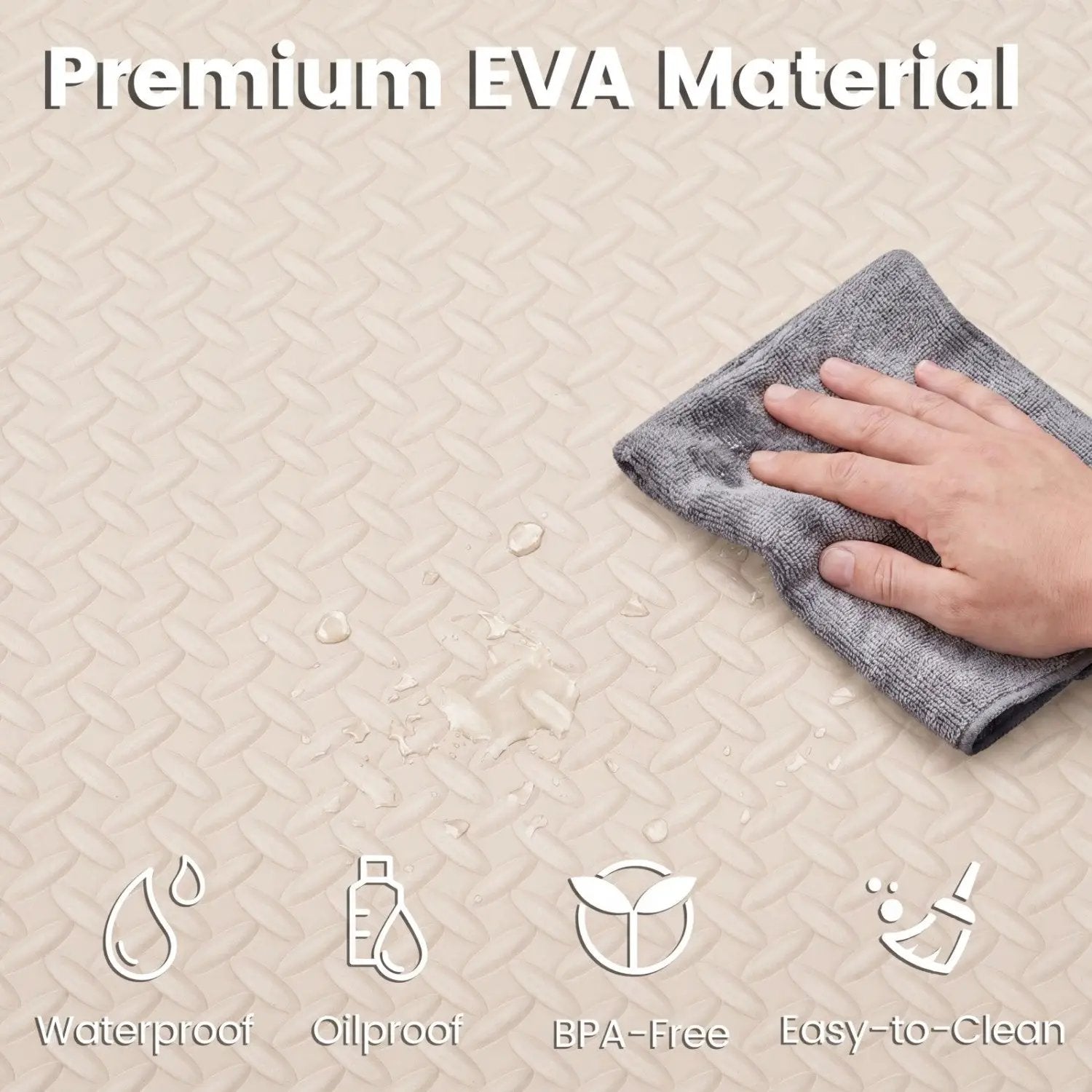 Puzzle Exercise Floor Mats 1/2 Inch Thick - 24 Tiles by DirectDeals