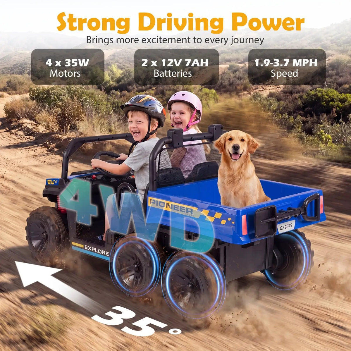 24V 2-Seater Kids Ride on Dump Truck 4WD with Electric Dump Bed and Lights, photo 23 of 24