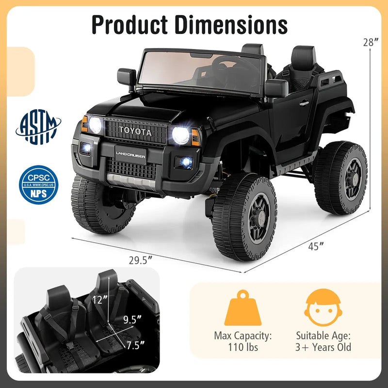 24V 2 Seater Ride on Car 4WD/2WD Switchable for Kids with Remote for Ages 3+ by DirectDeals