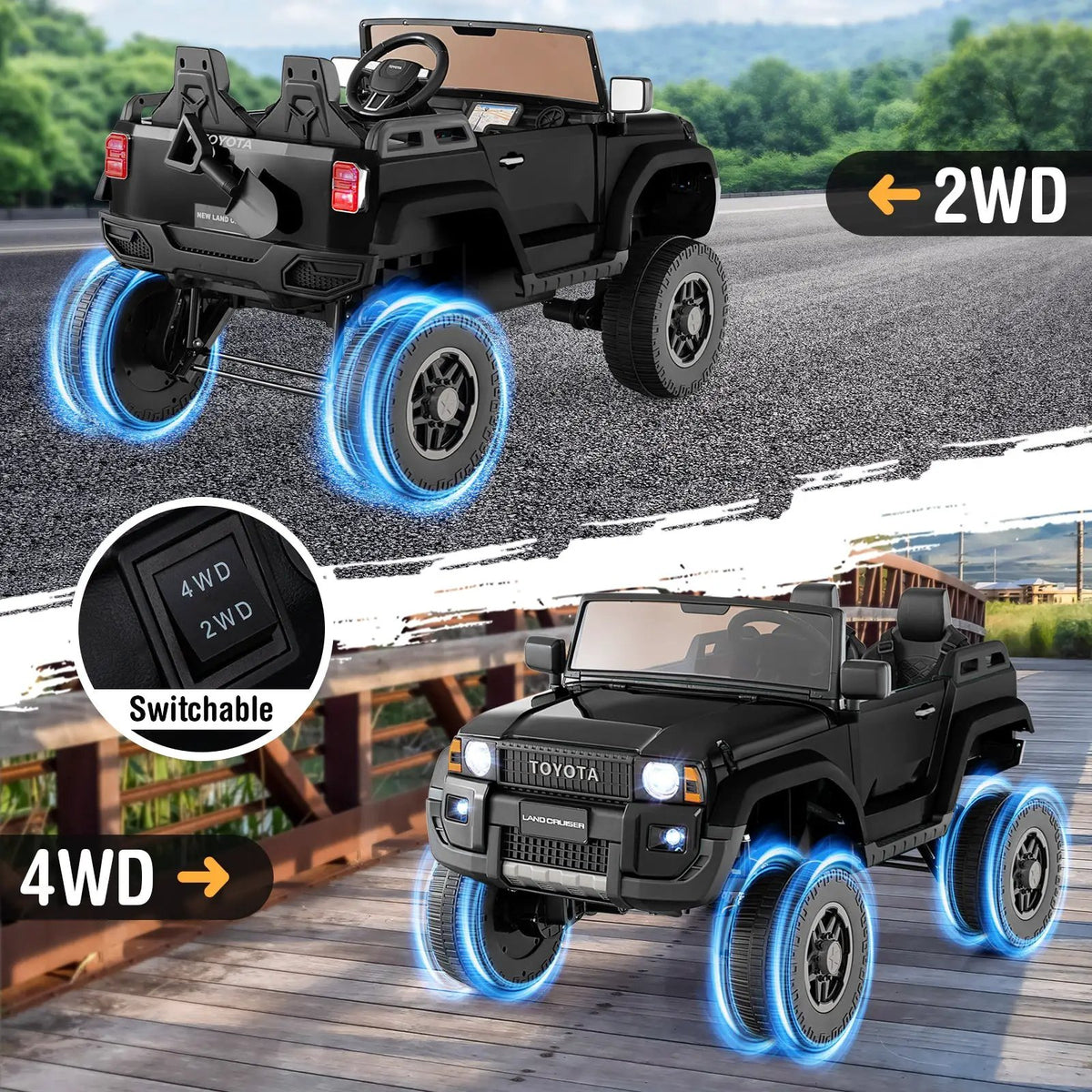24V 2 Seater Ride on Car 4WD/2WD Switchable for Kids with Remote for Ages 3+, photo 39 of 40