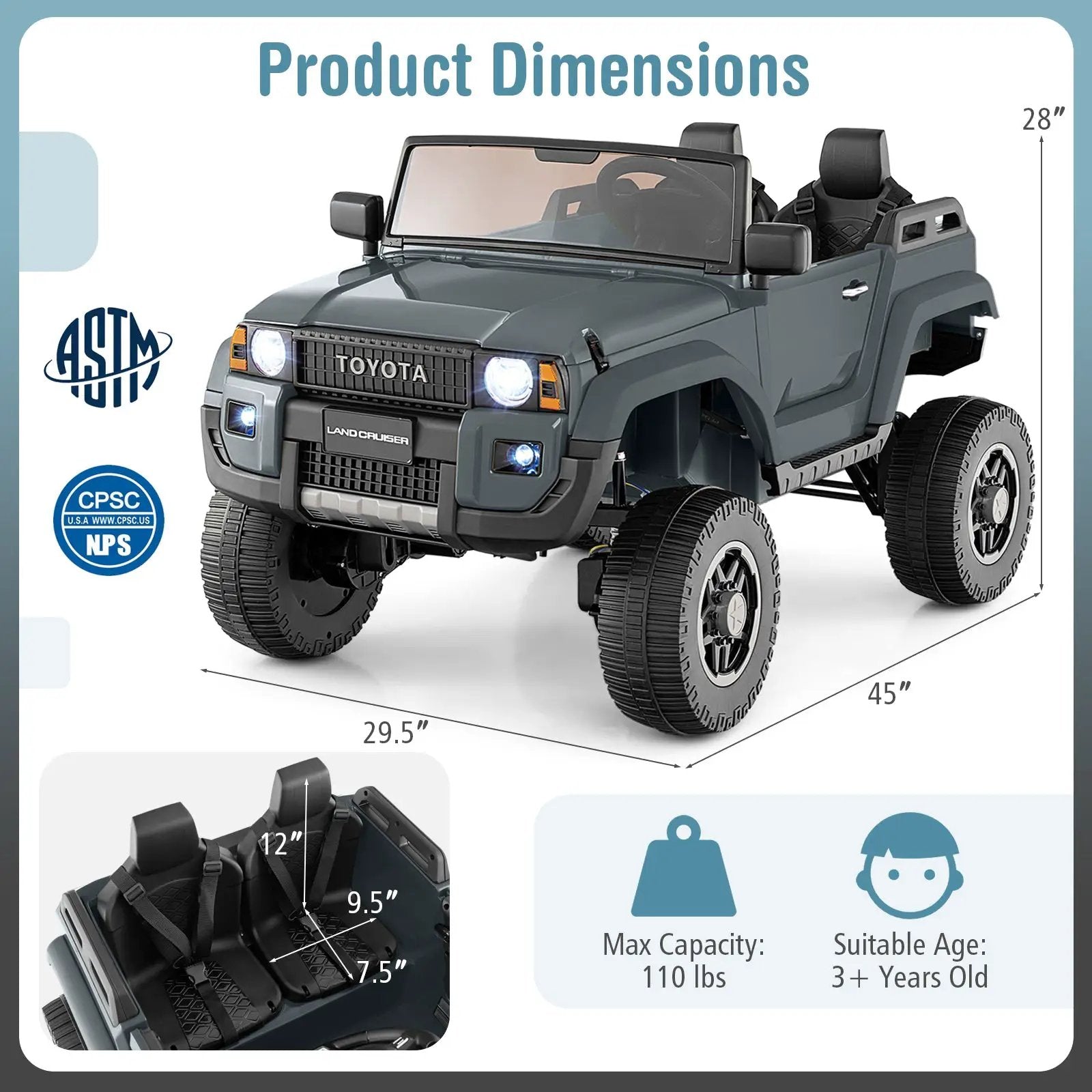 24V 2 Seater Ride on Car 4WD/2WD Switchable for Kids with Remote for Ages 3+ by DirectDeals