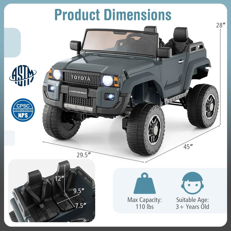 24V 2 Seater Ride on Car 4WD/2WD Switchable for Kids with Remote for Ages 3+ by DirectDeals