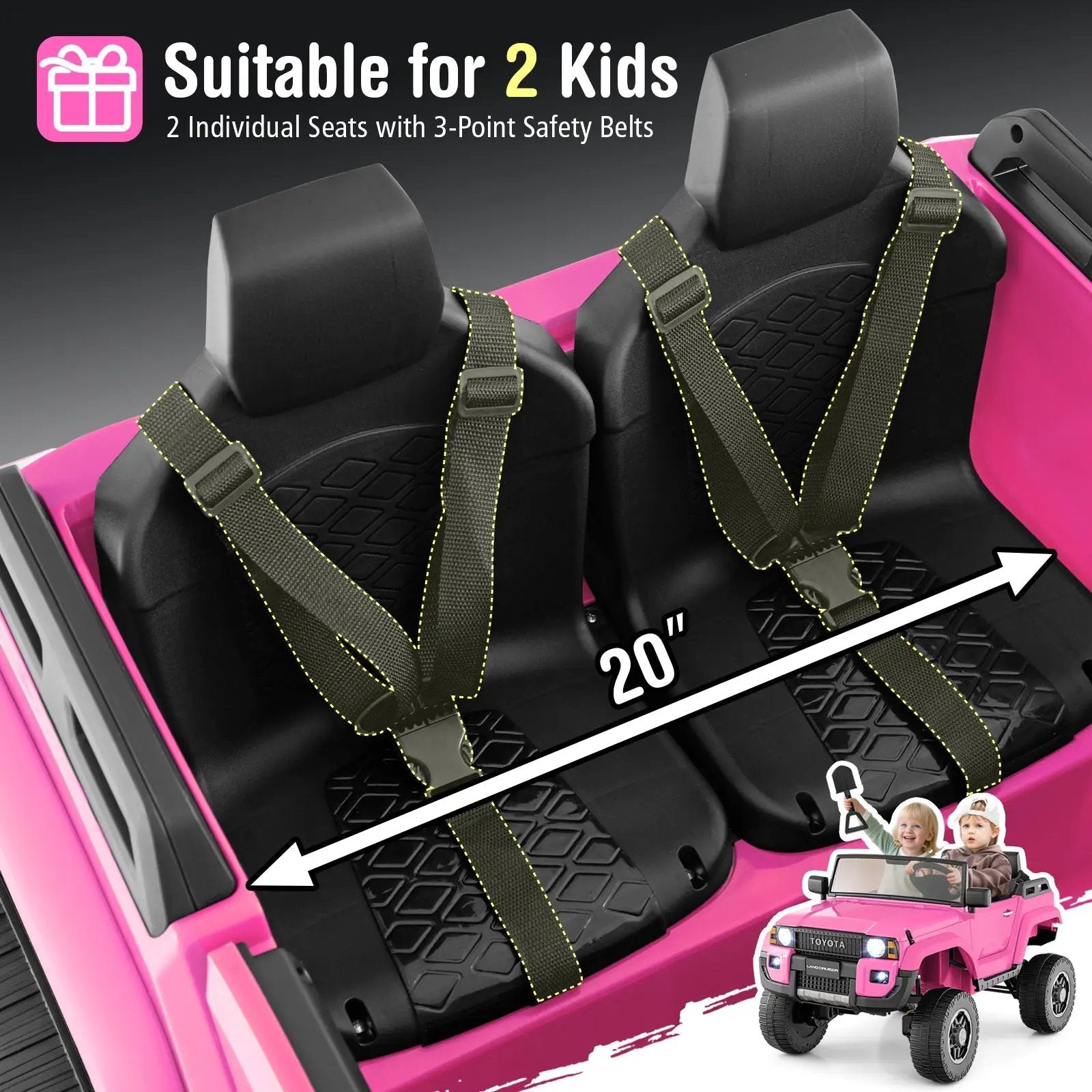 24V 2 Seater Ride on Car 4WD/2WD Switchable for Kids with Remote for Ages 3+ by DirectDeals