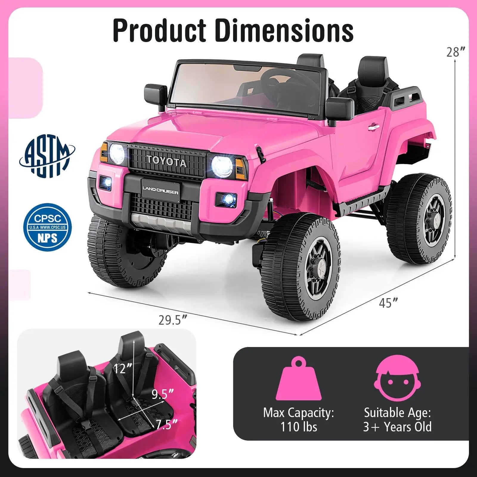24V 2 Seater Ride on Car 4WD/2WD Switchable for Kids with Remote for Ages 3+ by DirectDeals