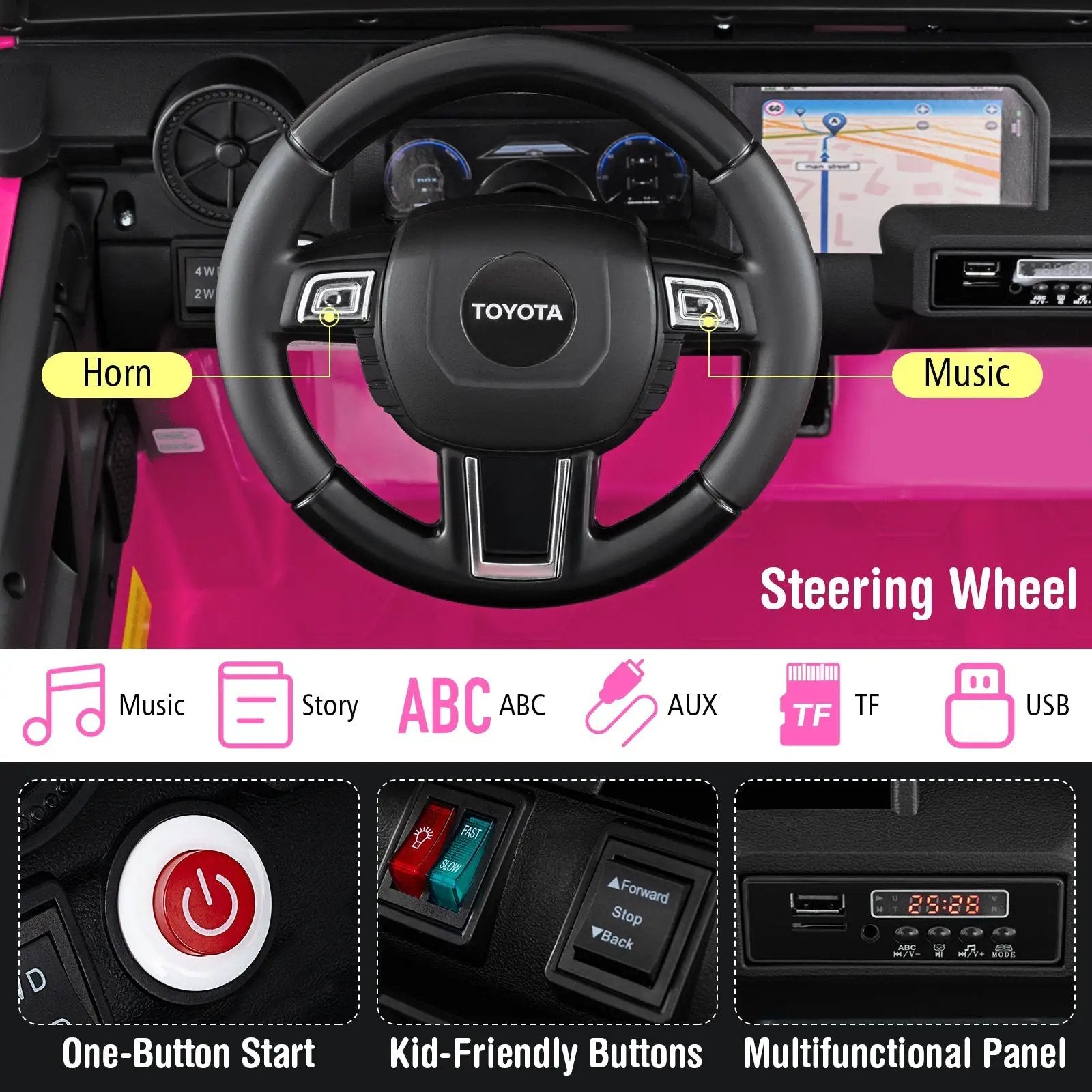 24V 2 Seater Ride on Car 4WD/2WD Switchable for Kids with Remote for Ages 3+ by DirectDeals