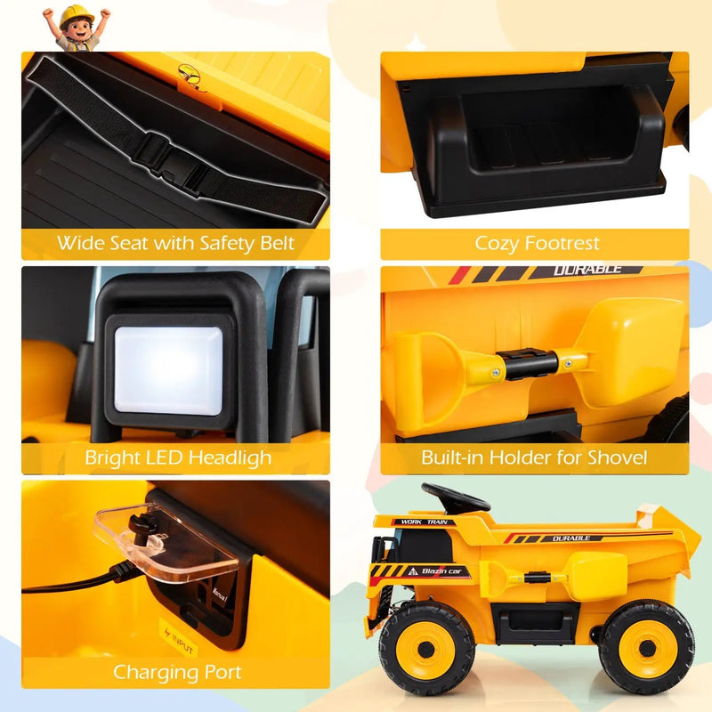 24V Electric Dump Truck Ride-On Toy with Remote Control by DirectDeals