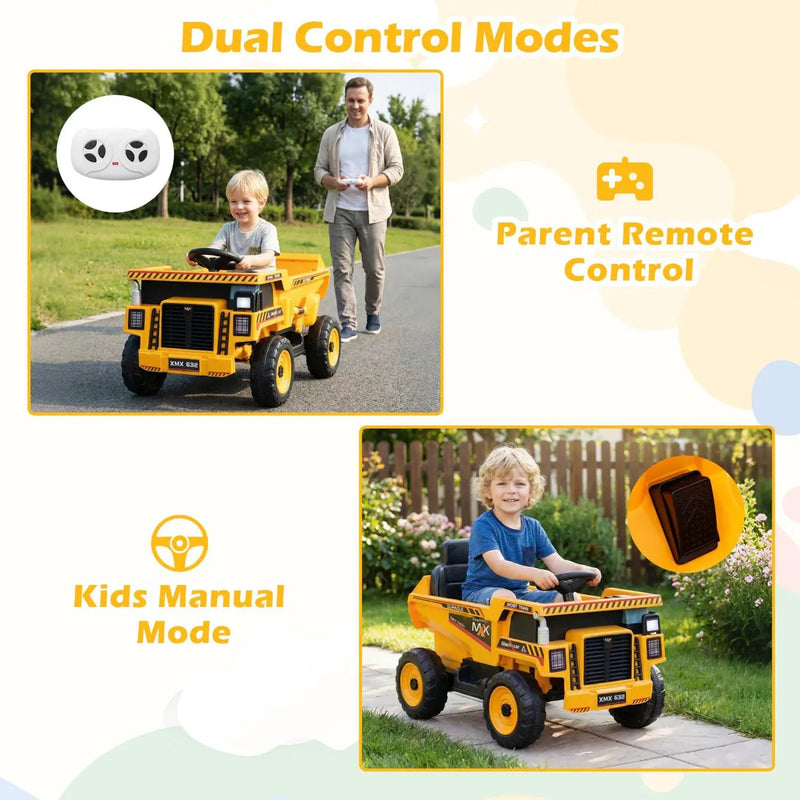 24V Electric Dump Truck Ride-On Toy with Remote Control by DirectDeals