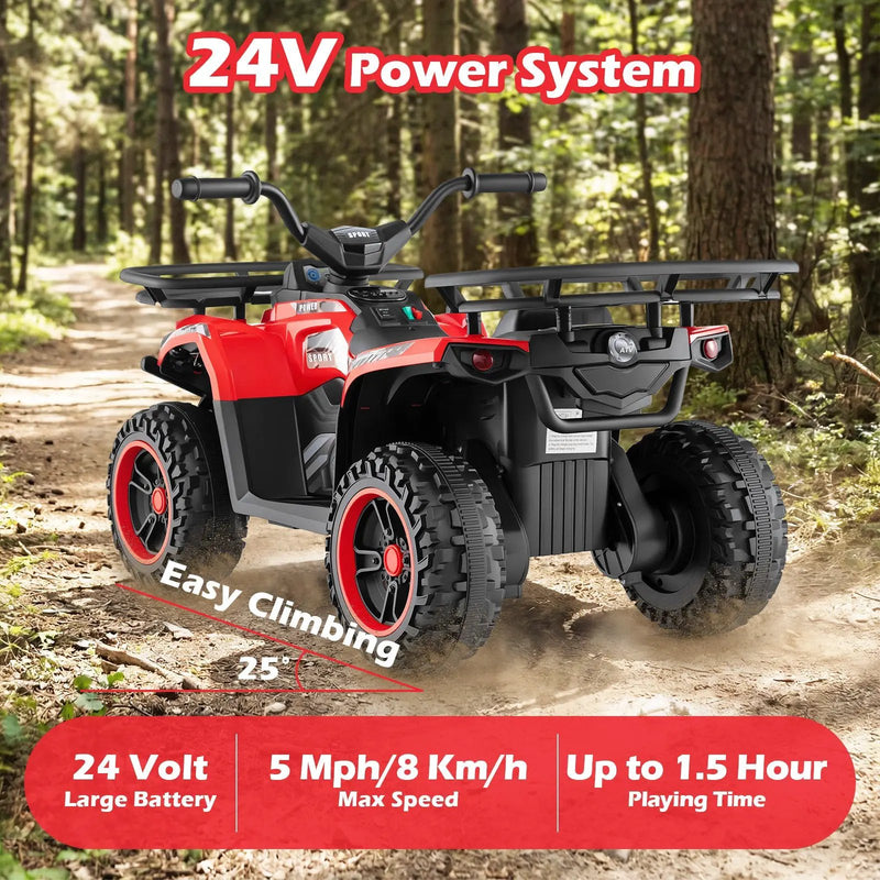 24V Electric Ride On Quad with LED Headlights by DirectDeals