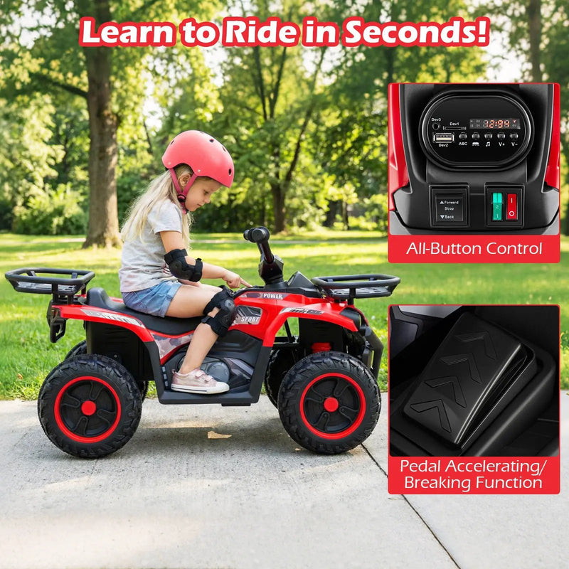 24V Electric Ride On Quad with LED Headlights by DirectDeals