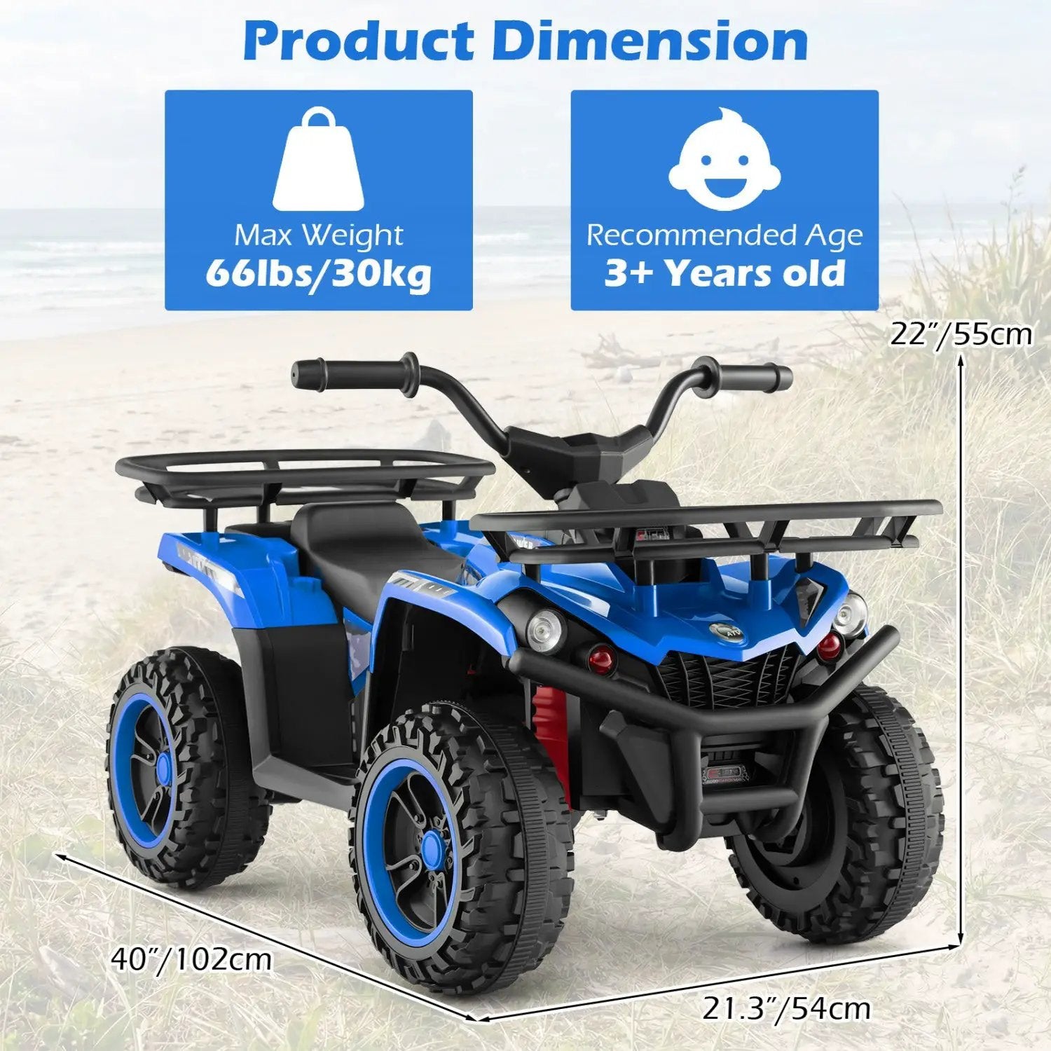 24V Electric Ride On Quad with LED Headlights by DirectDeals