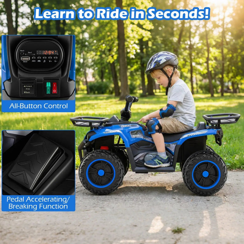 24V Electric Ride On Quad with LED Headlights by DirectDeals